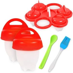 No.1 Hard Boiled Silicone Egg Cooker Without the Shell as seen on TV, Non Stick Egg Poacher with Holder