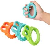 Fanwer 3 Level Hand Grip Strengthener Set Finger Exerciser Silicone Grip Strength Trainer Resistance Bands Finger Stretcher and Grip Hand Exercise Ring for Senior & Arthritis Relieve Wrist Pain (3PCS)