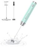 Maestri House Rechargeable Milk Frother, Handheld Electric Foam Maker Waterproof Detachable Stainless Steel Whisk Drink Mixer Foamer with Stand, 2 Whisks for Lattes, Cappuccino