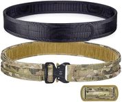 WarBull Tactical Battle Gun Belt, Quick Release Buckle Molle Belt with 1.57'' EDC Inner Belt for Law Enforcement, Shooter, Multicamo