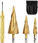 4 Pcs HSS Step Drill Bit Set, Titan