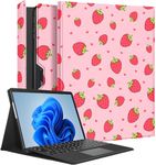 Wazzasoft for Microsoft Surface Pro 9 Case 13 Inch 2022 for Women Girls Cute Folio Cover Strawberry Kawaii Protection Compatible with Type Cover Keyboard for Windows Surface Pro 9 Case 13" Tablet