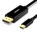 BENFEI USB C to DisplayPort 1.8 Meter Cable(4K@60Hz 2K@144Hz), USB Type-C to DP Adapter [Thunderbolt 3/4 Compatible] with iPhone 15 series, MacBook Pro/Air 2023, iPad Pro, iMac, S23, XPS 17 and More