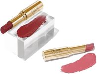 LAURA GELLER Jelly Balm Moisturizing Tinted Lipstick Duo | Hydrating Hydrating Vitamin E - Semi-Shine Finish |Tinted Lip Balm Set Brick House & In the Buff