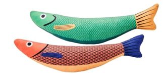 DHANAK Catnip Fish Toy for Cats Soft and Durable, Interactive Cat Kicker Toys for Indoor Kitten Exercise 8 Inches for All Breeds (2Pc Pack) (Medium)