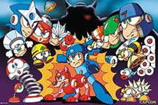 Mega Man Bosses Heads Video Game Video Gamer Classic Retro Vintage 90s Gaming MegaMan Capcom Legacy Collection Megaman 11 Mega Man X Dr Wily Cool Wall Art Print Poster 24x36