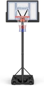 Yohood Basketball Hoop Outdoor 10ft Adjustable, Portable Basketball Hoop Goal System for Kids Youth and Adults in Backyard/Driveway/Indoor, 44 Inch Shatterproof Backboard and Larger Base