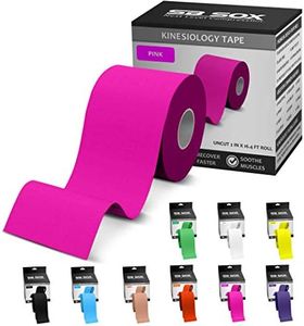 SB SOX Original Cotton Kinesiology Tape Roll – Best Latex Free Athletic Tape for Muscles/Joints – Waterproof, Stretchy, and Gentle on Skin (16ft) (Pink)