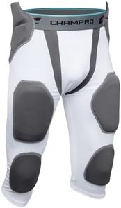 CHAMPRO 7-Pad Girdle Football Pants, White, Adult Medium (FPGU7AWM)