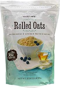 Trader Joe's Rolled Oats 100 % Whole Grain Oats Gluten Free 32 oz Bag