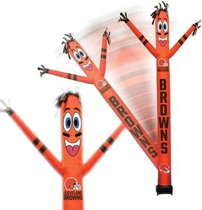 Sporticulture NFL Football Cleveland Browns Wacky Waving Inflatable Tube Guy with LED Lights & Built-in Blower Air Wacky Dancers NFL Inflatable Tube Man Crazy Sports Fan Outdoor Party Decoration