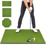 GoSports Golf Hitting Mat - PRO Artificial Turf Mat for Indoor/Outdoor Practice - Includes 3 Rubber Tees,Green, 5' x 4'