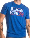 Reagan Bush '84 | Vintage Style Conservative Republican GOP Unisex T-Shirt, Heather Royal Blue, Small