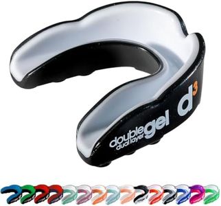 d3 Double Gel Dual Layer Gum Shield Adults Mouth Guard, Black/white, 0.061 Kilograms