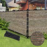 Brown 6FT X 50FT Outdoor Privacy Screen Fence & Mesh Shade Net Cover, Ideal for Garden and Backyard - Enhances Privacy for Fencing & Chain Link, Perfect for Patio Privacy Wall, Slats，Freestanding