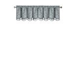 Elrene Home Fashions Rod Pocket Damask Window Valance with Tassels, 52" W x 19" L, Blue (1 Valance)