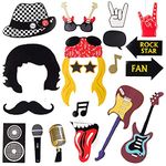 Rock and Roll Birthday Party Decoration Music Note Guitar Star Photo Booth Props Music Theme Party Supplies (photo props)