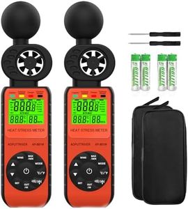 2Pcs Anemometer Handheld & Heat Stress WBGT Meter, AP-881W 3in1 Anemometer with Wind Speed/Humidity/WBGT Alarm and Temperature (℃/℉) for HVAC Vents, Boat Sailing