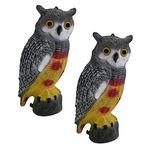 Pisces Twin Pack Pond and Garden Decorative Decoy Owls Realistic Looking Long Eared Owl Pest Deterrant Bird Scarer