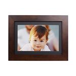 Brookstone PhotoShare Smart Digital Picture Frame, WiFi, HD, Family Photo Album Slideshow, Tabletop End Table, Home Décor, 8â€, Espresso