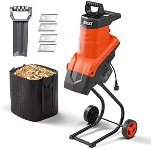 AIVOLT 15-Amp Electric Wood Chipper Shredder, 1.8'' Max Cutting diameter, 21:1 Reduction ratio with a 45L collection bag,Efficiency Mulcher for yard waste and branches
