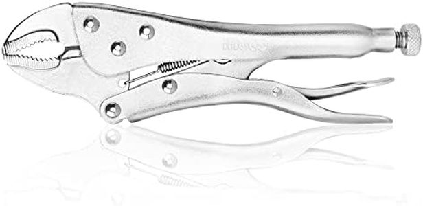 INGCO Curved Jaw Locking Pliers, 10" Curved Jaw Pliers- Carbon Steel Vise Grips - Hardened Milled Jaws for Maximum Grip - Classic Trigger Release