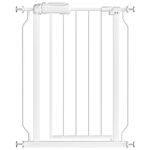Fairy Baby Narrow Baby Gate 24-27 Inch Auto Close Child Safety Gates for Stairs Banister Doorways Hallway, Pure White
