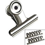 FZGUSYAF 38mm Bulldog Clips Round Paper Binder Silver Stainless Steel File Clamps Home Office Supplies - 12 Pack