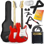 3rd Avenue XF Full Size 4/4 Electric Guitar Ultimate Kit with 10W Amp, Cable, Stand, Gig Bag, Strap, Spare Strings, Picks, Capo – Red