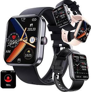 Blood Glucose Smart Watch, 24/7 Blood Sugar Fitness Tracker with Body Temperature Heart Rate Blood Pressure Spo2 Sleep Monitor, Fitness Trackers 50+ Sports Modes Ip68 Waterproof,Black