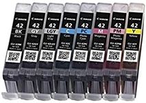 Canon Genuine Ink Cartridges CLI-42 Multi Pack Ink Cartridge - Black/Cyan/Magenta/Yellow/Photo Cyan/Photo Magenta/Grey/Light Grey for Selected PIXMA MG and TS Series