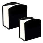 Yes!Fresh Napkin Holder Simplicity Black 2 Pack Set,Mess-Free Space Saver Upright Windproof Napkin Holders for Kitchen,Home Décor Acrylic Tissue Dispenser for Dinner Kitchen (Black 2Pack)