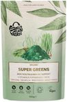 Earths Basket Organic Super Greens Powder - 100g - Blend of Spirulina, Chlorella, Wheatgrass & Barley Grass - Rich in Vitamin A, B12 & Iron