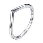 Woman Sister Rings Wishbone Ring Bands for Women Size 6 Sterling Silver Plain Knuckle Rings