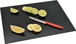 Herrlich Homes Glass Chopping Kneading Board for Kitchen | Unbreakable | Scratch & Heat Resistant | Hygienic Toughened Glass | Durable | Black | 40 cm X 30 cm