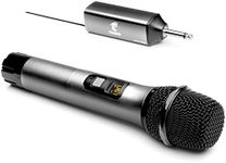 TONOR Wireless Microphone, UHF Metal Cordless Handheld Mic System with Rechargeable Receiver, 1/4” Output for Amplifier, PA System, Singing Karaoke Machine, 200ft (TW620), Grey