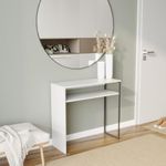 URBNLIVING 80cm Wooden & Steel Console Display Table Living Room Hallway with Storage Shelf