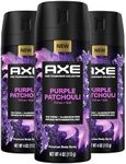 AXE Fine Fragrance Collection Premium Body Spray Purple Patchouli with Citrus + Oak Essential Oils 3 Count with 72H Odor Protection Aluminum-Free 4 oz