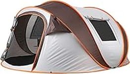 Instant Pop Up Camping Tent, 5-6 Person Tent,Automatic Set Up Tent in 3 Seconds,Waterproof Sunshade Family Tent,Portable Lightweight Dome Tent for Outdoor Camping,Hiking,Travel & Beach(Brown&Gray)