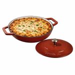 CUMIN CO. Cast Iron Braiser | 26cm, 2.5L (Serves 5-6) | Non Toxic Cooking Pot with Lid | Patented Enamel Coating | FDA Compliant | Induction & Oven Safe | Color: Rust