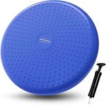 Trideer Inflated Wobble Cushion - Wiggle Seat for Sensory Kids(Multiple Colors), Balance Disc (Extra Thick), Flexible Seating for All Age (Blue)