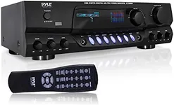 Pyle 200W Home Audio Power Amplifier - Stereo Receiver w/AM FM Tuner, 2 Microphone Input w/Echo for Karaoke, Great Addition to Your Home Entertainment Speaker System - PT260A.5