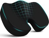 obliq Foam Orthopaedic Coccyx Seat Cushion For Tailbone, Sciatica, Lower Back Pain Relief & Hip Support Pillow (Large, Black)