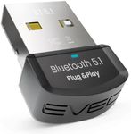 Bluetooth Adapter for Pc - Plug and Play: EVEO USB Bluetooth 5.1 Adapter for Windows 11/10 Devices - Bluetooth Dongle