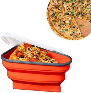 Tuklye Pizza Pack Box Container with 5 Microwavable Serving Trays - Adjustable Pizza Slice Container to Organize & Save Space - BPA Free, Microwave, & Dishwasher Safe Kitchen Tools