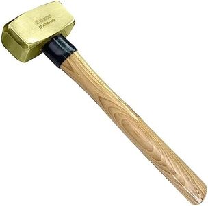 WEDO Brass Sledge Hammer 4 lb, Club Hammer with Wooden Handle, Drilling Hammer, Crack Hammer, Die-Forge, Corrosion Resistant, DIN Standard, 15" Length