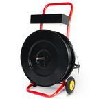 Gresdent Deluxe Strapping Dispenser with Built-in Tray for Polypropylene, Fibre Strapping, Plastic Steel Coil Roll Steel Strapping Cart Moveable Banding Cart