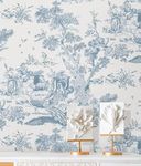 Peel and Stick Wallpaper Blue and White Wallpaper Toile Removable Self-Adhesive Wallpaper for Bedroom Bathroom Vintage Contact Paper for Walls Covering 16In×78.7In