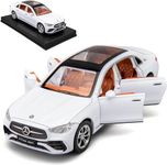 PLUSPOINT Die cast Toy Car Scale Model Benz E300l E-Class Pull Back Vehicles Alloy Simulation Supercar with Lights and Sound Also for Car Dashboard Kids Adult