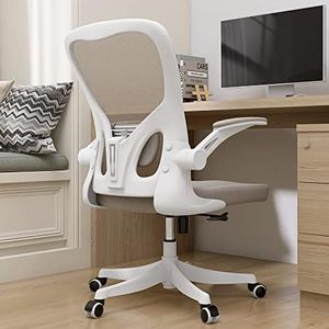 Ergonomic Office Desk Chair, 90°-125° Tilt Back Home Desk Chair with 360° Swivel & Mute Wheels, High Back Mesh Computer Chair for Adults with Lumbar Support, 330 LBS Capacity(01Khaki)